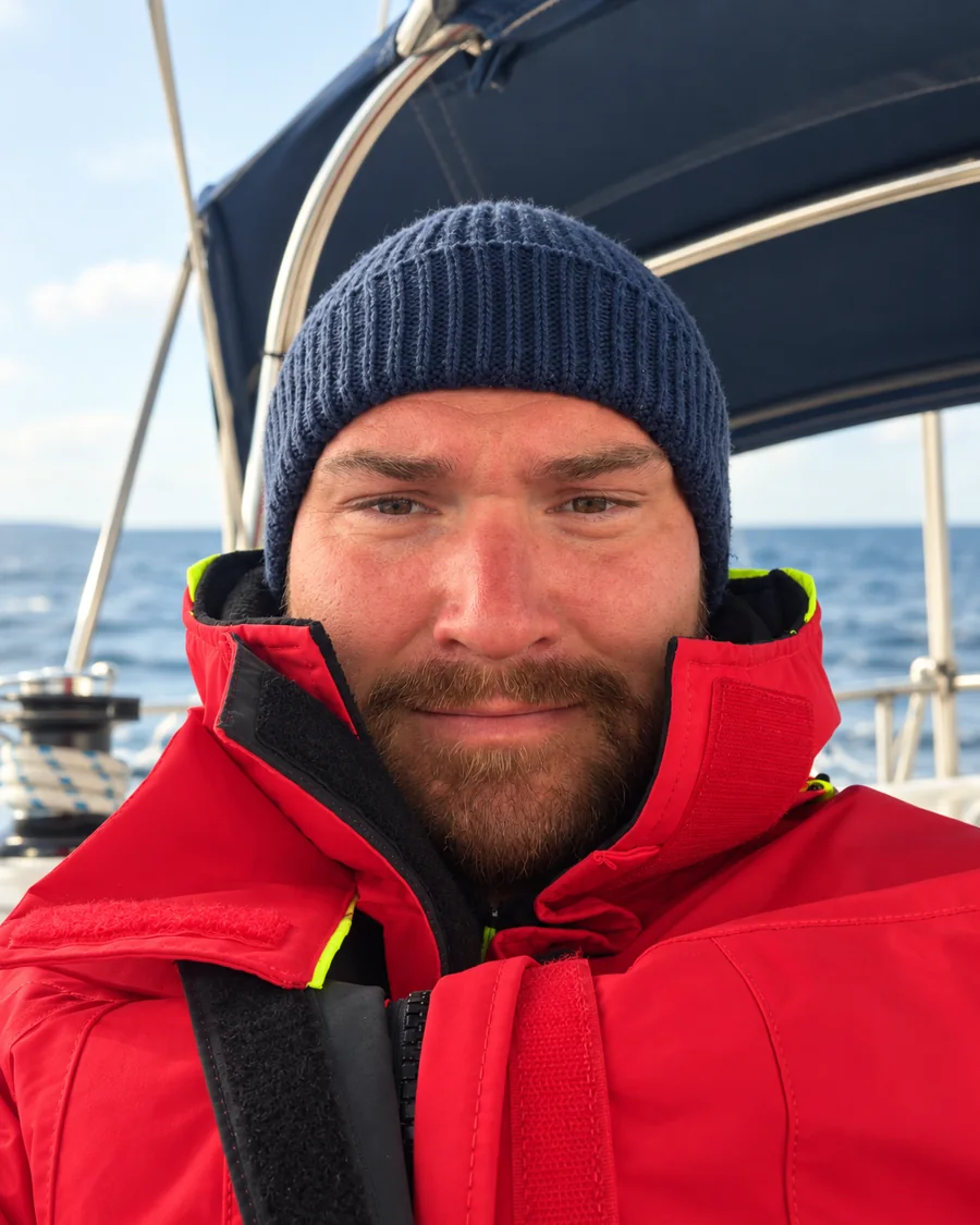 Kevin Meyer an Bord einer Segelyacht